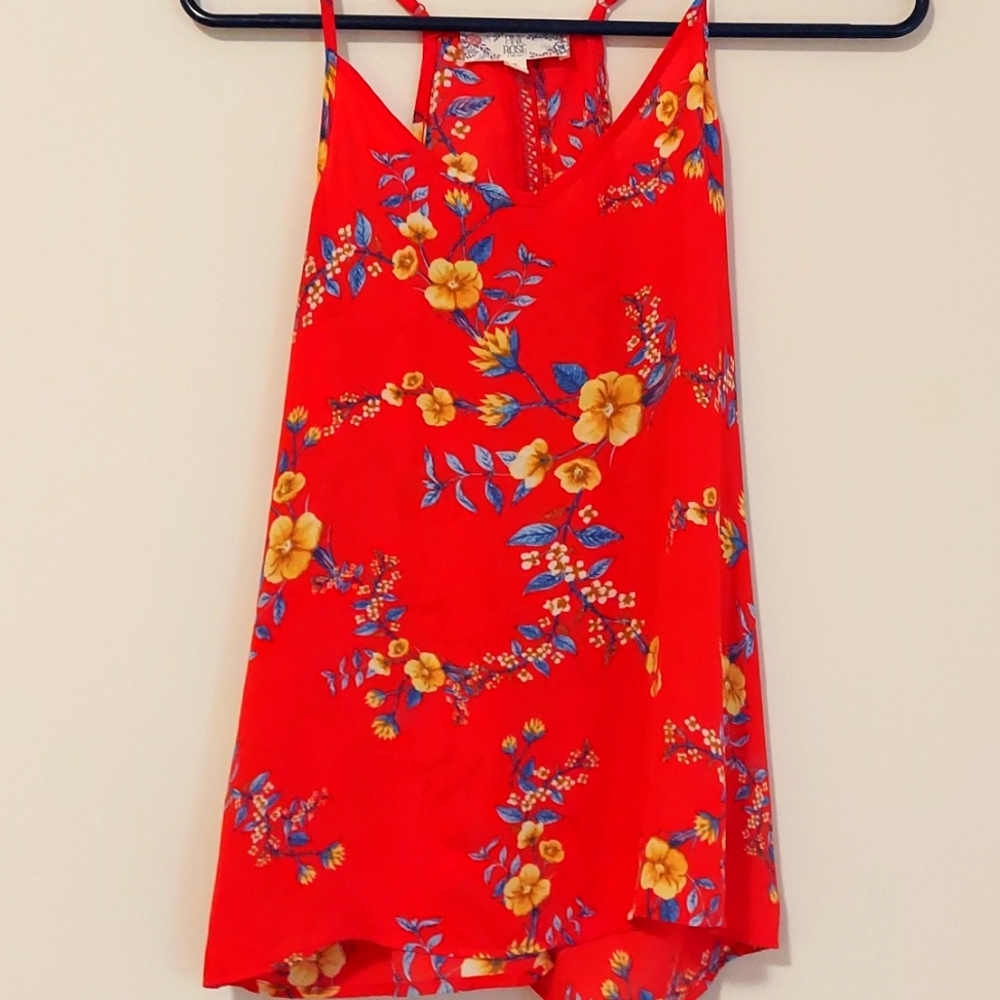 **SOLD**Pink Rose floral camisole tank, Sz S - Like NEW! no tags, mint condition